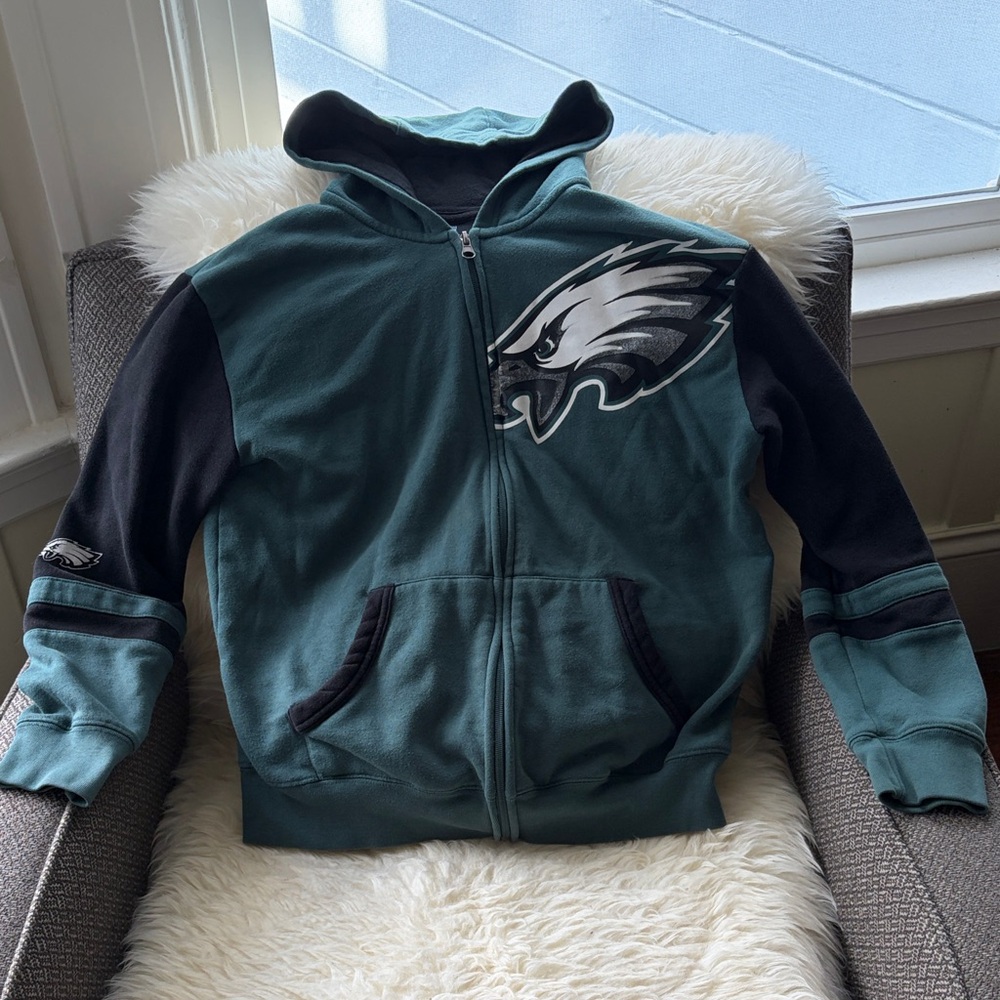 Kids Green and Black NFL Eagles Hoodie